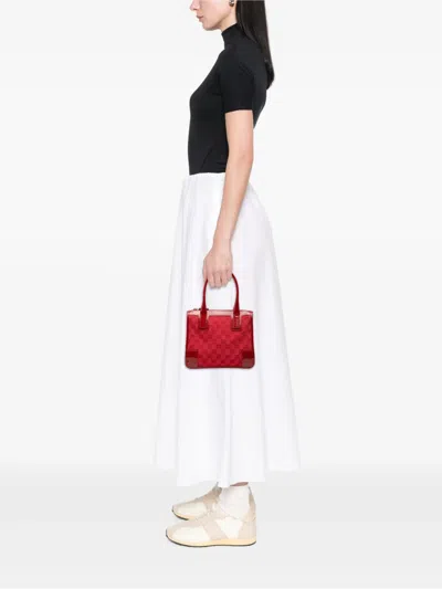 Pre-owned Gucci 20th Century Gg Canvas Handbag In Red