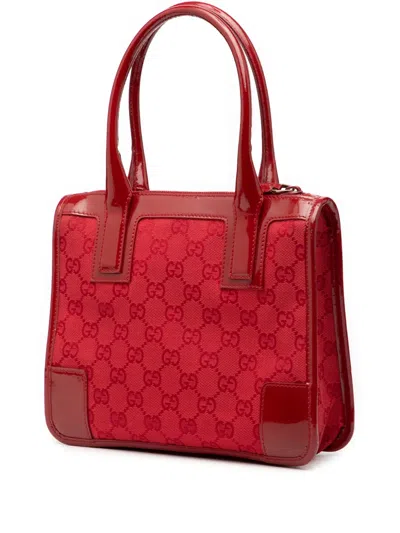 Pre-owned Gucci 20th Century Gg Canvas Handbag In Red