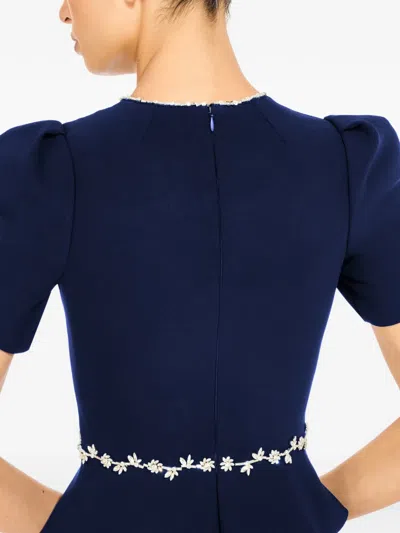 Jenny Packham Jules Floral-embellished Midi Dress In Blue