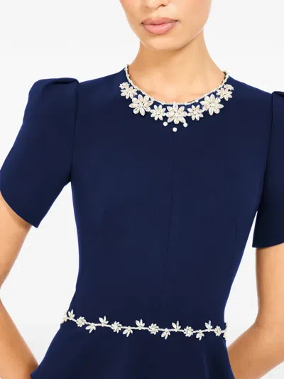 Jenny Packham Jules Floral-embellished Midi Dress In Blue