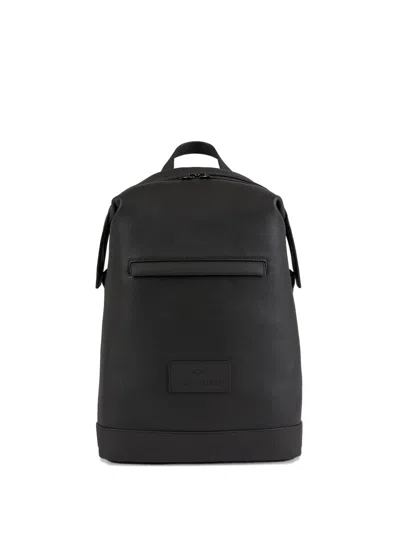 Paul & Shark Leather Backpack In Black