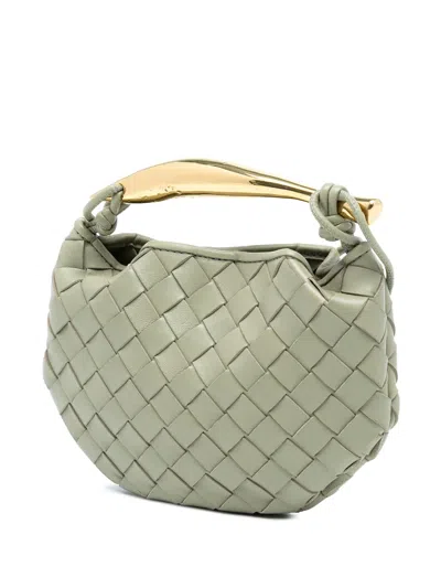 Pre-owned Bottega Veneta 2012-2025 Baby Lambskin Intrecciato Sardine Satchel In Gray