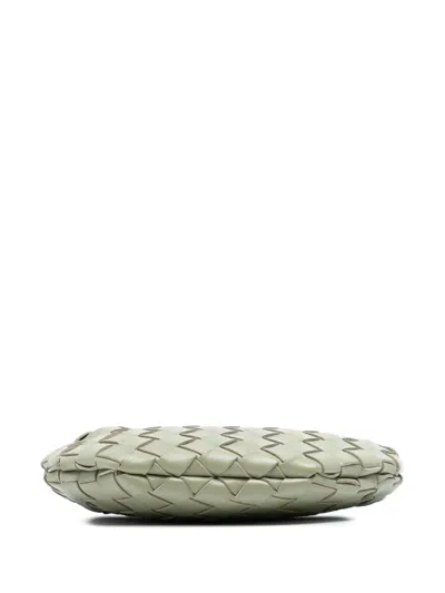 Pre-owned Bottega Veneta 2012-2025 Baby Lambskin Intrecciato Sardine Satchel In Gray