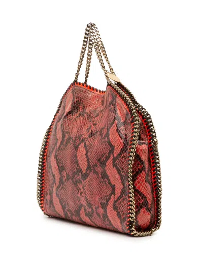 Pre-owned Stella Mccartney 2009-2025 Faux Snakeskin Falabella Fold Over Satchel In Orange