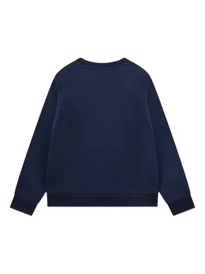 Lacoste Boys Chenille Logo Sweatshirt In Blue