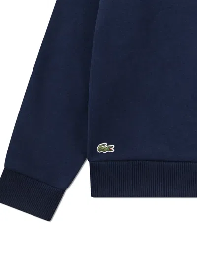 Lacoste Boys Chenille Logo Sweatshirt In Blue