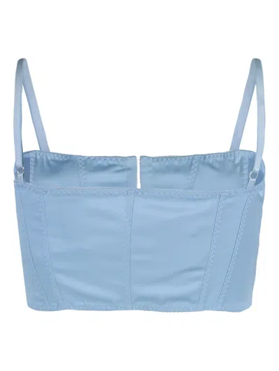 Anna October Cropped Top Above Waist Subtle Straps In Blue