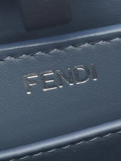 Pre-owned Fendi 2010-2025 Small Leather Peekaboo Iseeu Satchel In Blue