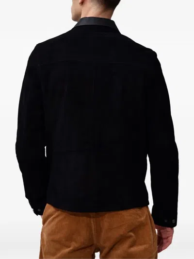 Poche Paris Contrasting-collar Jacket In Black