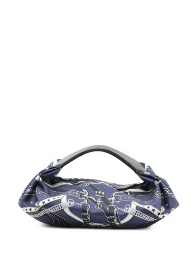 Pre-owned Hermes 2023 Silk La Promenade Du Matin Bandana Balusoie Bag Handbag In Blue