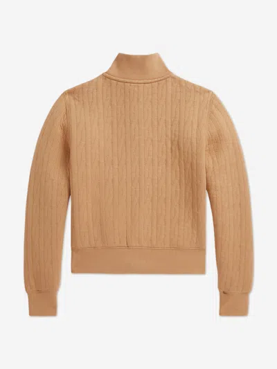 Ralph Lauren Girls Cable Jacquard Zip Up In Blue