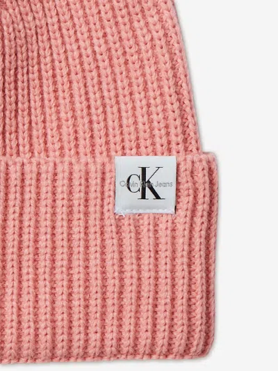 Calvin Klein Girls Monogram Rib Beanie In Multi