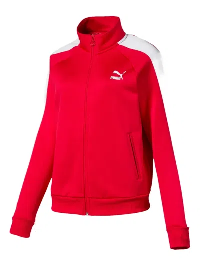 Puma T7 Zip-up Track Sweatshirt In Red