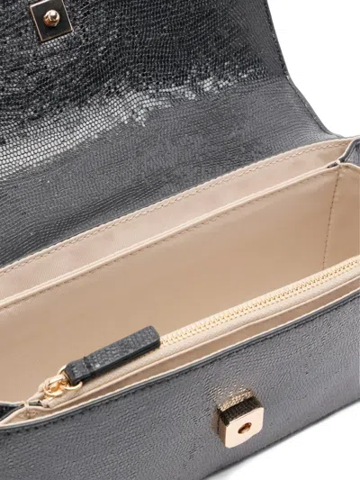 Liu •jo Small Lizard Effect Chain Satchel In Black