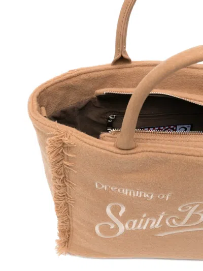 Mc2 Saint Barth Colette Felt Embroidered Tote Bag In Neutral