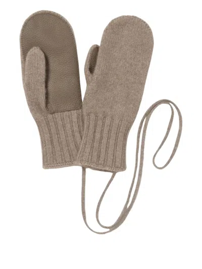 Auralee Knit Gloves In Brown