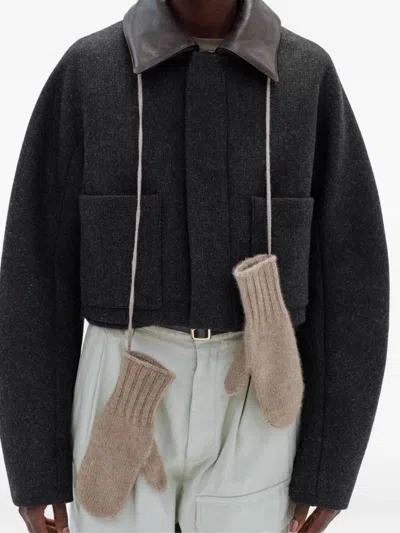 Auralee Knit Gloves In Brown