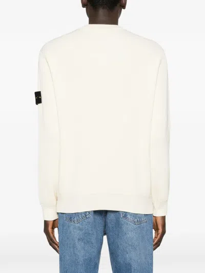 Stone Island Logo-patch Crew-neck Sweater In White