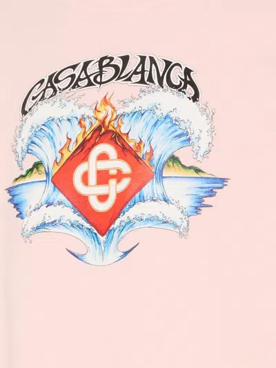 Casablanca Graphic-print Crew-neck Sweatshirt In Pink