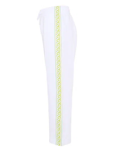 Casablanca Wave-print Trousers In White