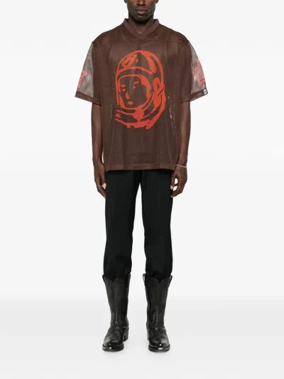 Billionaire Boys Club Astro Graphic-detail Mesh T-shirt In Brown