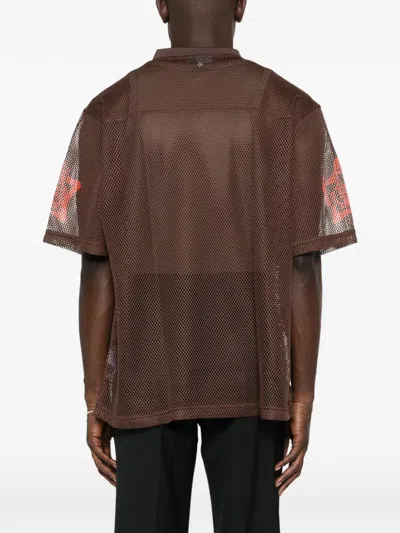 Billionaire Boys Club Astro Graphic-detail Mesh T-shirt In Brown