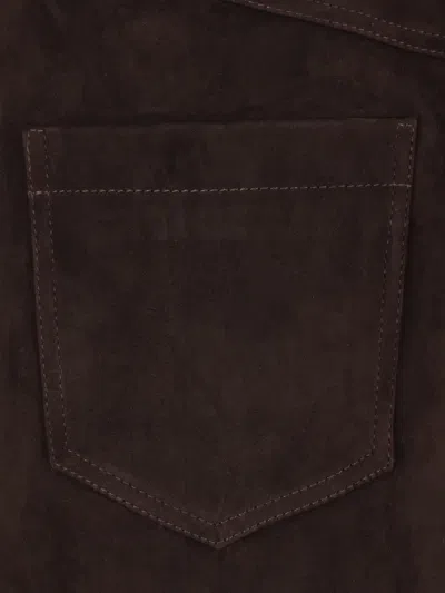 Self-portrait Brown Suede Midi Skirt Skirts Brown In Brown