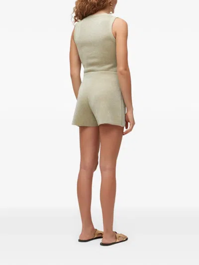 Osklen Metallic-effect Mini Shorts In Green