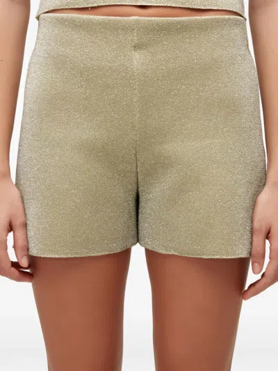 Osklen Metallic-effect Mini Shorts In Green