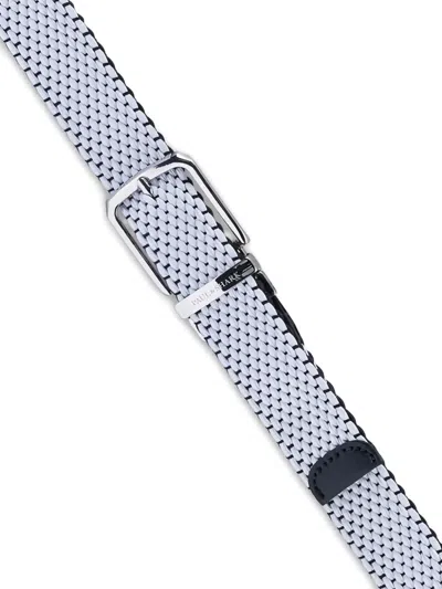 Paul & Shark Reversible Elastic Belt With Leather Trims In Blue