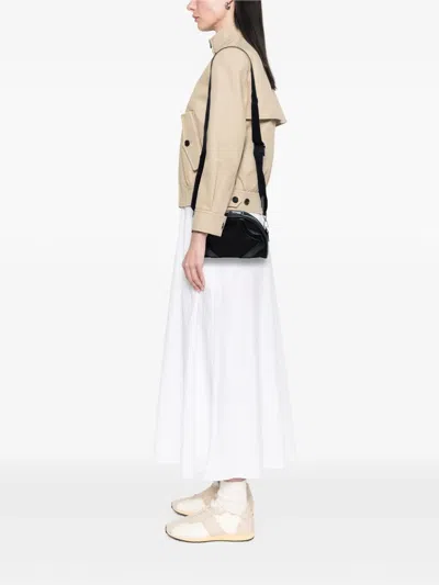 Pre-owned Prada 2000-2025 Soft Calf Trimmed Tessuto Bowling Crossbody Bag In Black