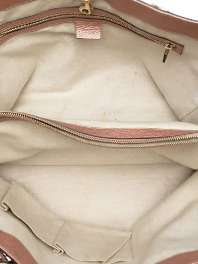 Pre-owned Gucci 2016-2025 Medium Gg Canvas Bella Tote Bag In Brown