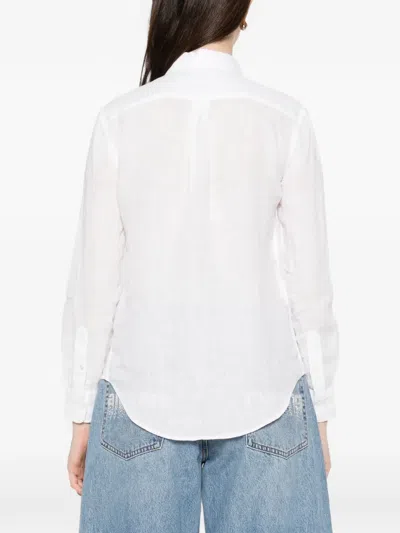 Polo Ralph Lauren Long Sleeve Button Front Shirt In White
