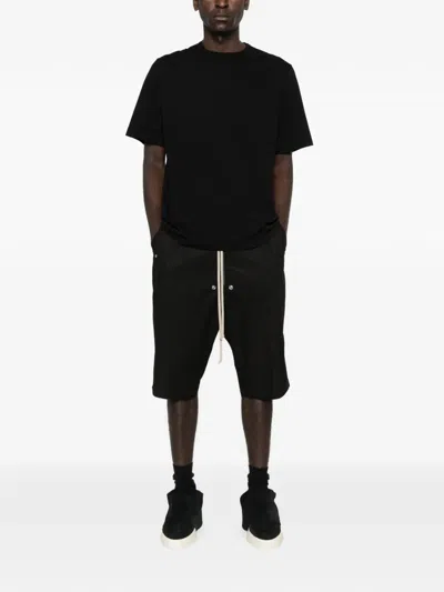 Rick Owens Short-sleeved Cotton T-shirt In Black