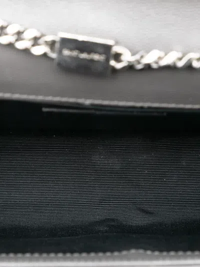 Pre-owned Saint Laurent 2017 Medium Grain De Poudre Monogram Kate Crossbody Bag In Gray