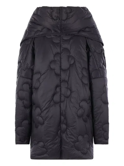 Maria Calderara Floral Coat In Black