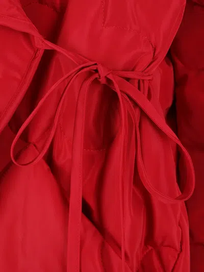 Maria Calderara Quilted Wrap Coat In Red