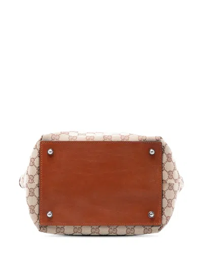 Pre-owned Gucci 2000-2015 Large Gg Canvas Eclipse Tote Bag In Brown