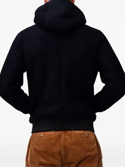 Poche Paris Hooded Zip-up Jacket In Blue