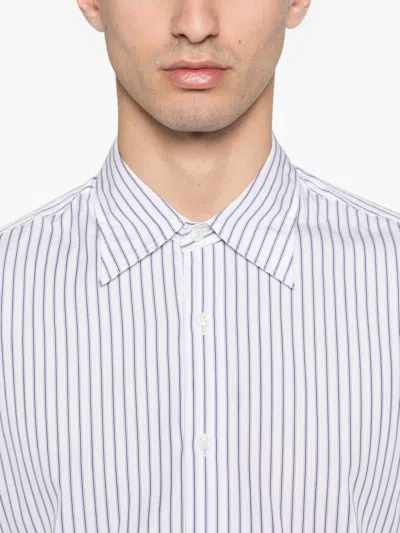 Fursac Striped-pattern Long-sleeve Shirt In White