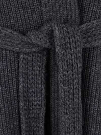 Sa Su Phi Hooded Belted Cardigan In Gray