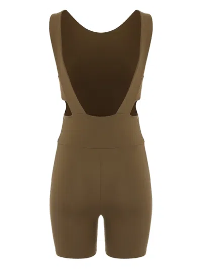 Live The Process Technical Fabric Jumpsuit For Every Silhouette In Brown