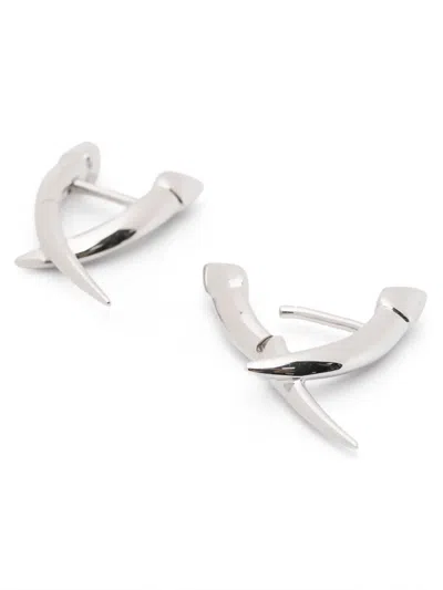 Shaun Leane Mini Sabre Crossover Earrings In Metallic