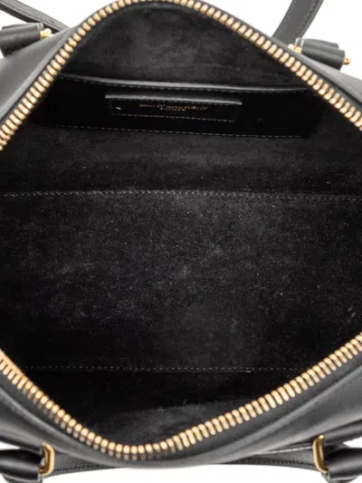Pre-owned Saint Laurent 2015 Baby Leather Classic Duffle Satchel In Black