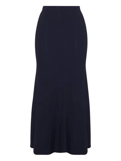 Adam Lippes Lyra Midi Skirt In Blue