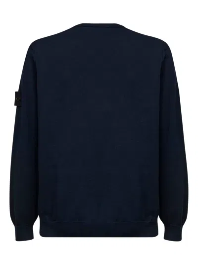 Stone Island Logo Badge Sweatshirt In Blue