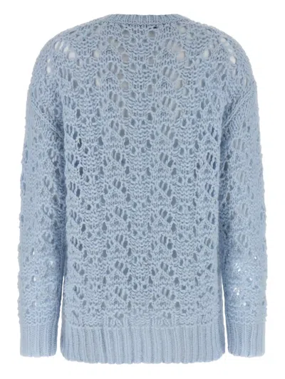 Fabiana Filippi Women Light Blue Openwork Sweater, M Luxury Sweaters & Knitwear For Women Darveys