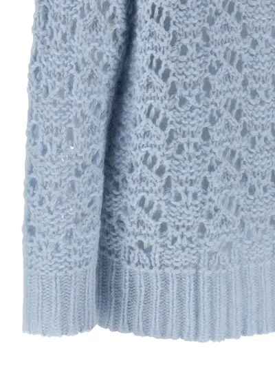 Fabiana Filippi Women Light Blue Openwork Sweater, M Luxury Sweaters & Knitwear For Women Darveys