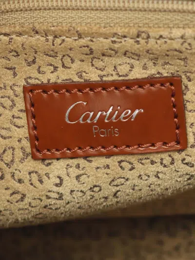Pre-owned Cartier 2010-2025 Panthere Handbag In Brown