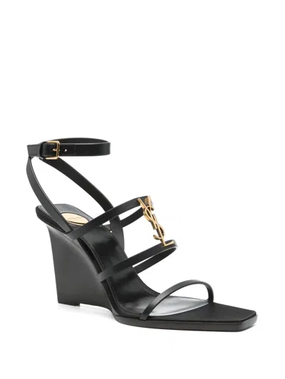 Saint Laurent 100mm Cassandra Sandals In Black
